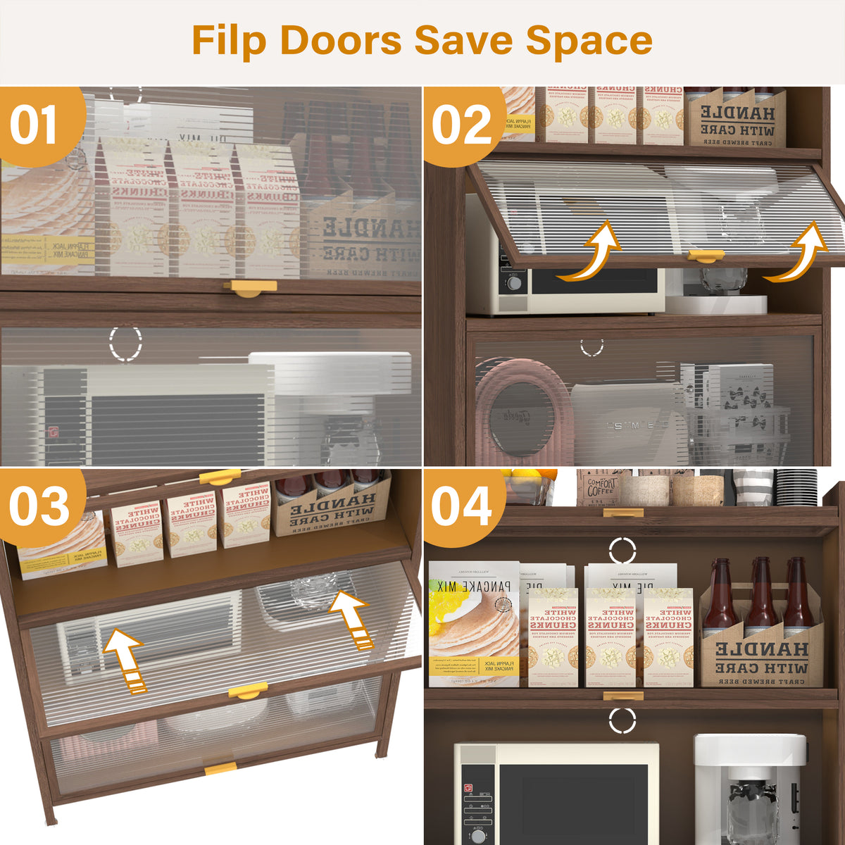 44'' Tall Metal 3 Flip Doors Cabinet, With Ample Storage Space For Bedroom, Office, Living Room, Hallway - view 6