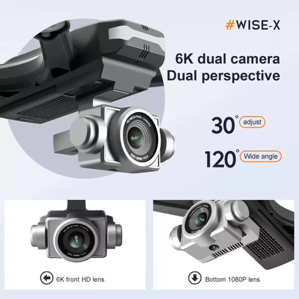2026 Professional Drone 6K HD Dual Camera Wifi FPV Portable RC Quadcopter 2 BATTERY - view 3