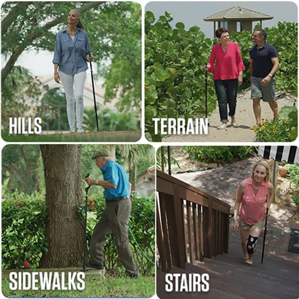 Posture Cane Adjustable Height Walking Stick Hiking Walking Aid Cane - view 2