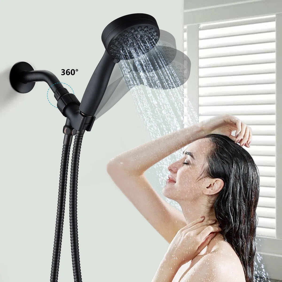 Handheld Shower Head with Hose High Pressure Shower Heads, Oil Rubbed Bronze - view 2