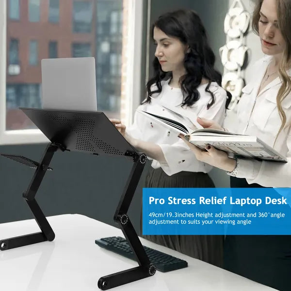 Foldable Laptop Table Bed Notebook Desk With Mouse Board Aluminum Alloy Breakfast Snacking Tray For Home Office Travel - view 3