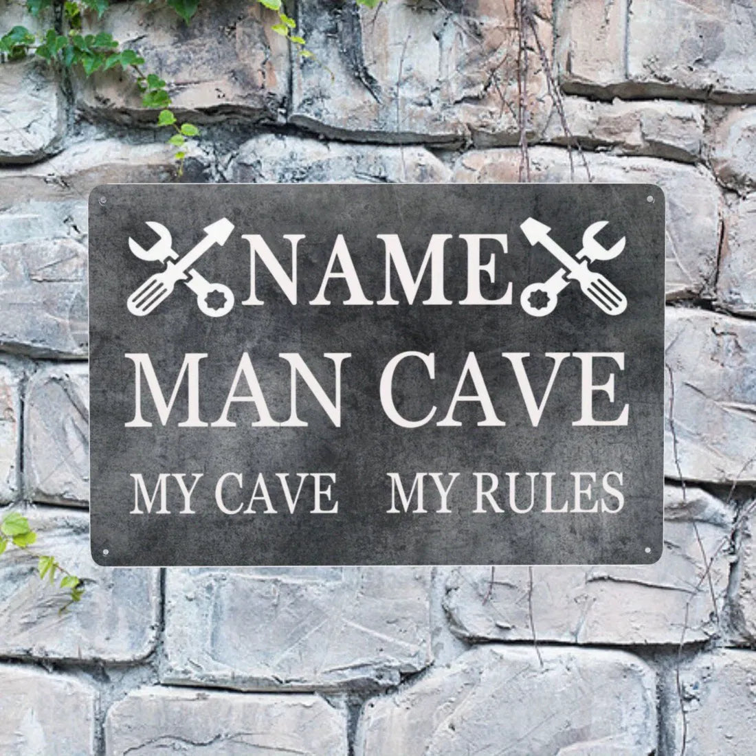 Custom Engraved Metal Sign Personalized Vintage Wall Plaque Gift for Garage Workshop - view 6