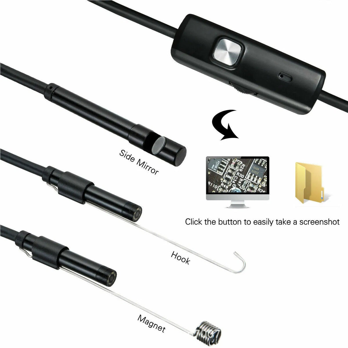 5M 6LEDs Snake Endoscope Borescope 8mm Inspection USB Camera Scope For Android - view 9