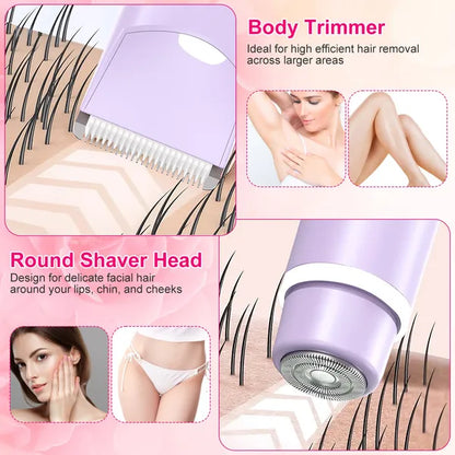2 In 1 Bikini Trimmer For Women Dual Head Cordless Body Shaver IPX5 Waterproof Rechargeable Pubic Hair Razor Wet - view 5