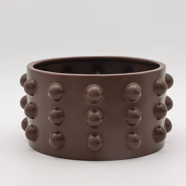 5-Inch Textured Planter Pot – Inventive Design, Brown, For Indoor Plants & Succulents