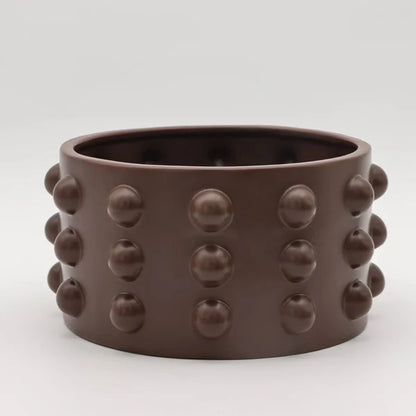 5-Inch Textured Planter Pot – Inventive Design, Brown, For Indoor Plants & Succulents