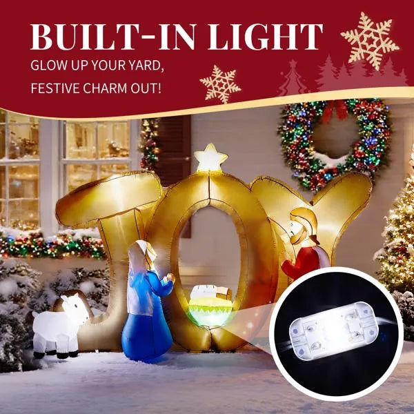 7.5FT Lighted Christmas Inflatable Decoration, Inflatable Nativity Scene With JOY Sign - view 8