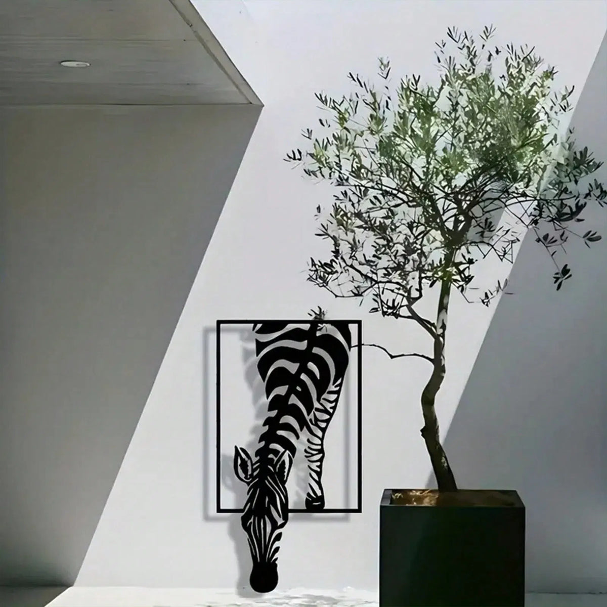 1 pieces Ultra practical minimalist zebra metal wall art, handmade iron stripe decoration - view 8