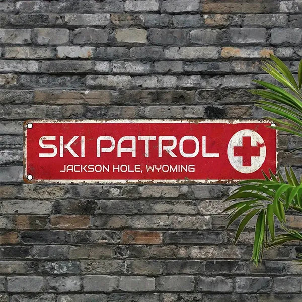 Jackson Hole Ski Patrol Wyoming Aluminum Sign Waterproof Dustproof Vintage Wall Decor