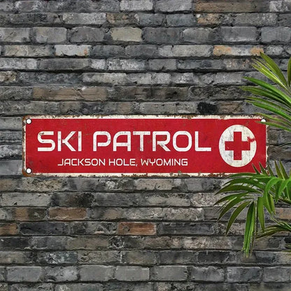 Jackson Hole Ski Patrol Wyoming Aluminum Sign Waterproof Dustproof Vintage Wall Decor