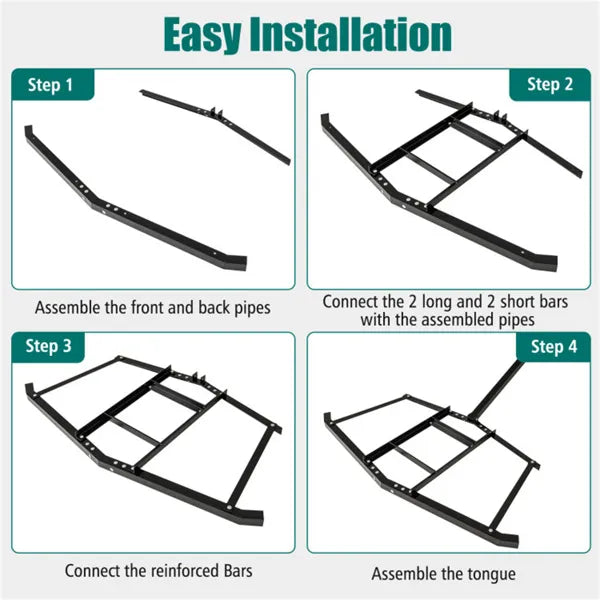 74" Heavy-Duty Drag Harrow With 80 Lbs Load Capacity, Tow-Behind Leveling Tool For Driveway, Garden & Farm - view 2