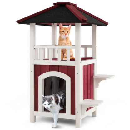 34" H Wooden Cat House - view 5