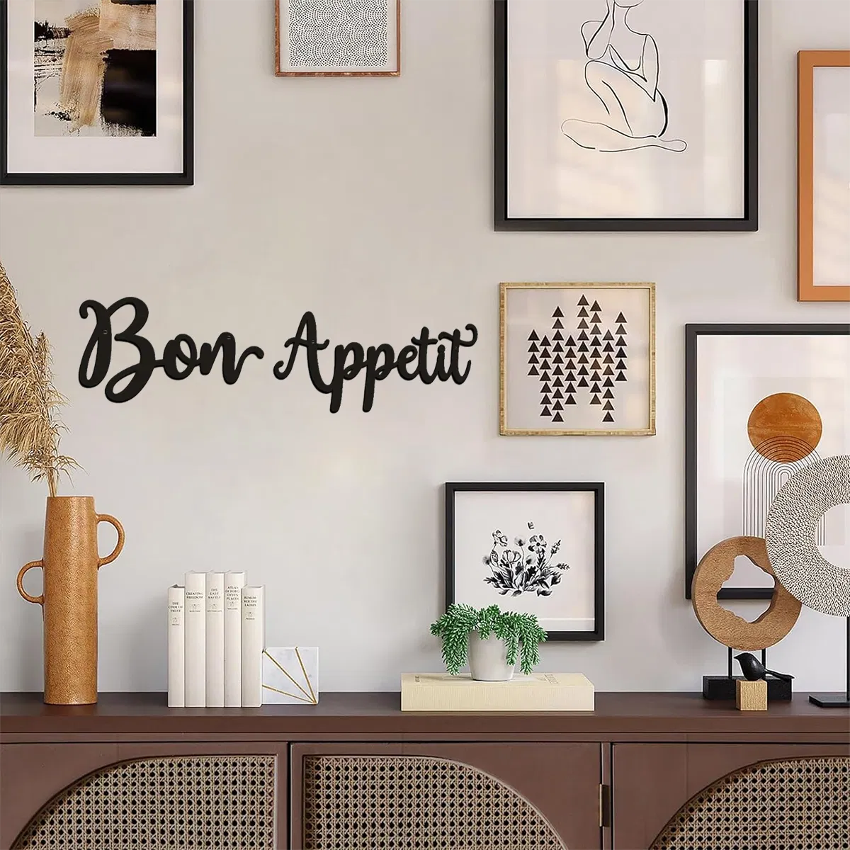 2pc Bon Appetit Wall Décor Bon Appetit Metal Wall Sign Farmhouse Kitchen Wall Art Living Room Bedroom Study Porch Decor - view 10