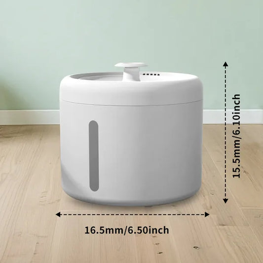 2500ML USB Round Pet Water Fountain, Automatic Cat Water Dispenser With Circulating Pump, Detachable For Easy Cleaning - view 2
