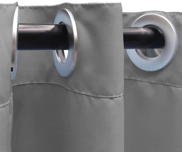 Gray Smooth 50 In. W X 108 In. L Other Blackout Outdoor Light Filtering Curtain (Single Panel), Silencer Clip - view 3