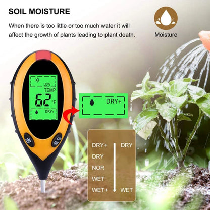 4 In 1 LCD Digital Soil Tester PH Water Temperature Sunlight Plant Test - view 7