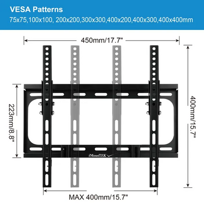 TV Wall Mount Tilt Dual Arm TV Mount Brackets Maximum VESA 400x400mm For 32-55in TVs - view 3