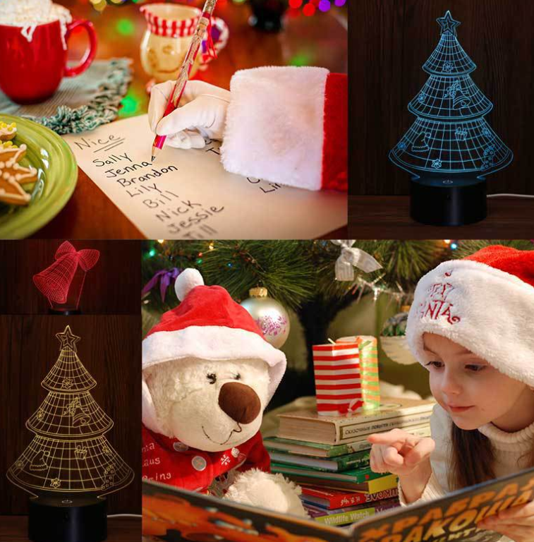 3D lights Christmas lights colorful night lights led colorful touch bedside sleep lights Christmas decorations - view 3