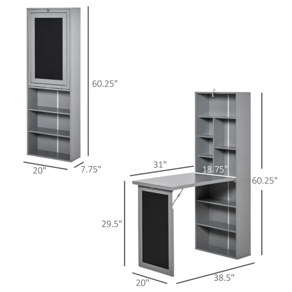 Wall Mount Desk Cabinet-Grey - view 5