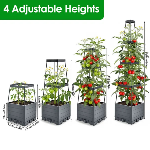 2Pack Raised Garden Bed Boxes With Trellis 56" Tomato Self-Watering Planter Box Indoor Outdoor With 4 Adjustable - view 5