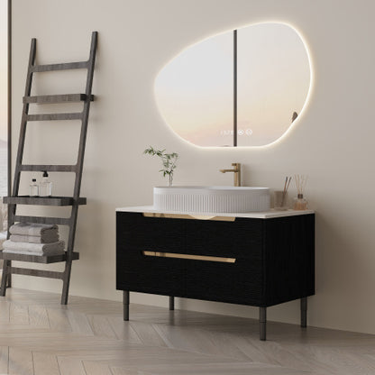 36 Inch Bathroom Vanity, Freestanding Or Wall Mounted With Ceramic Integrated Sink & Soft-Close Drawers - view 8