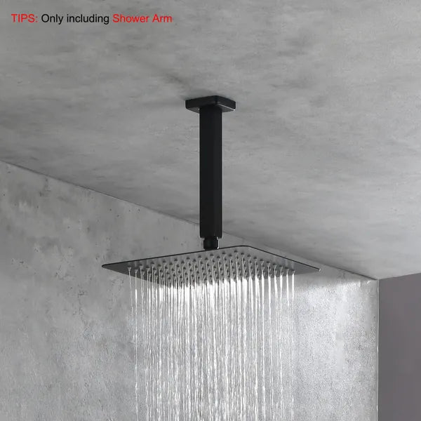 Shower Arm With Flange, 1/2 NPT Tapered Threads, Rain Shower Head Arm, Ceiling Mounted Shower Extension Arm - view 4