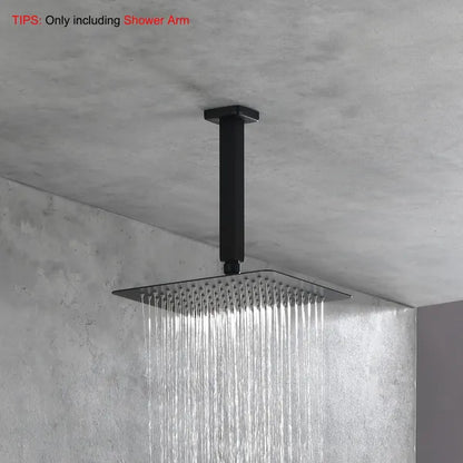 Shower Arm With Flange, 1/2 NPT Tapered Threads, Rain Shower Head Arm, Ceiling Mounted Shower Extension Arm - view 4