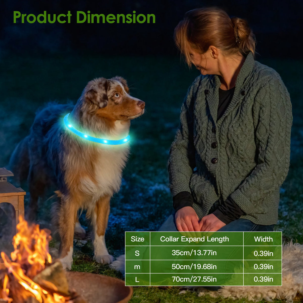 1Pc USB Rechargeable LED Dog Collar Multi Color Lighting Dog Safety Collar Cuttable Length Glow Dog Collar For Small