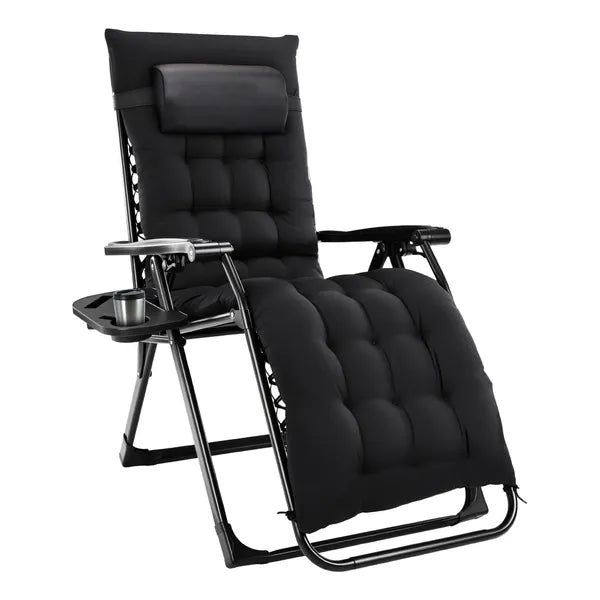 Zero Gravity Chair, Reclining Camping Lounge Chair For Indoor, Reclining Patio Chairs With Cup Holder Trays