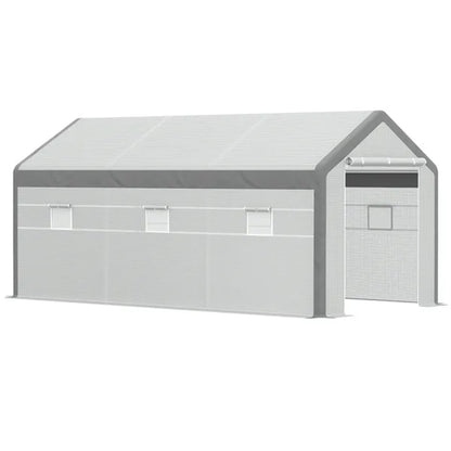 20' X10' X 9' Walk-in Greenhouse With Roll Up Door With 6 Closeable Windows - view 5