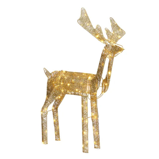 3.6FT Motorized Reindeer With Shaking Head, Outdoor Christmas Decorations With Motor & 120 Warm White LED Lights