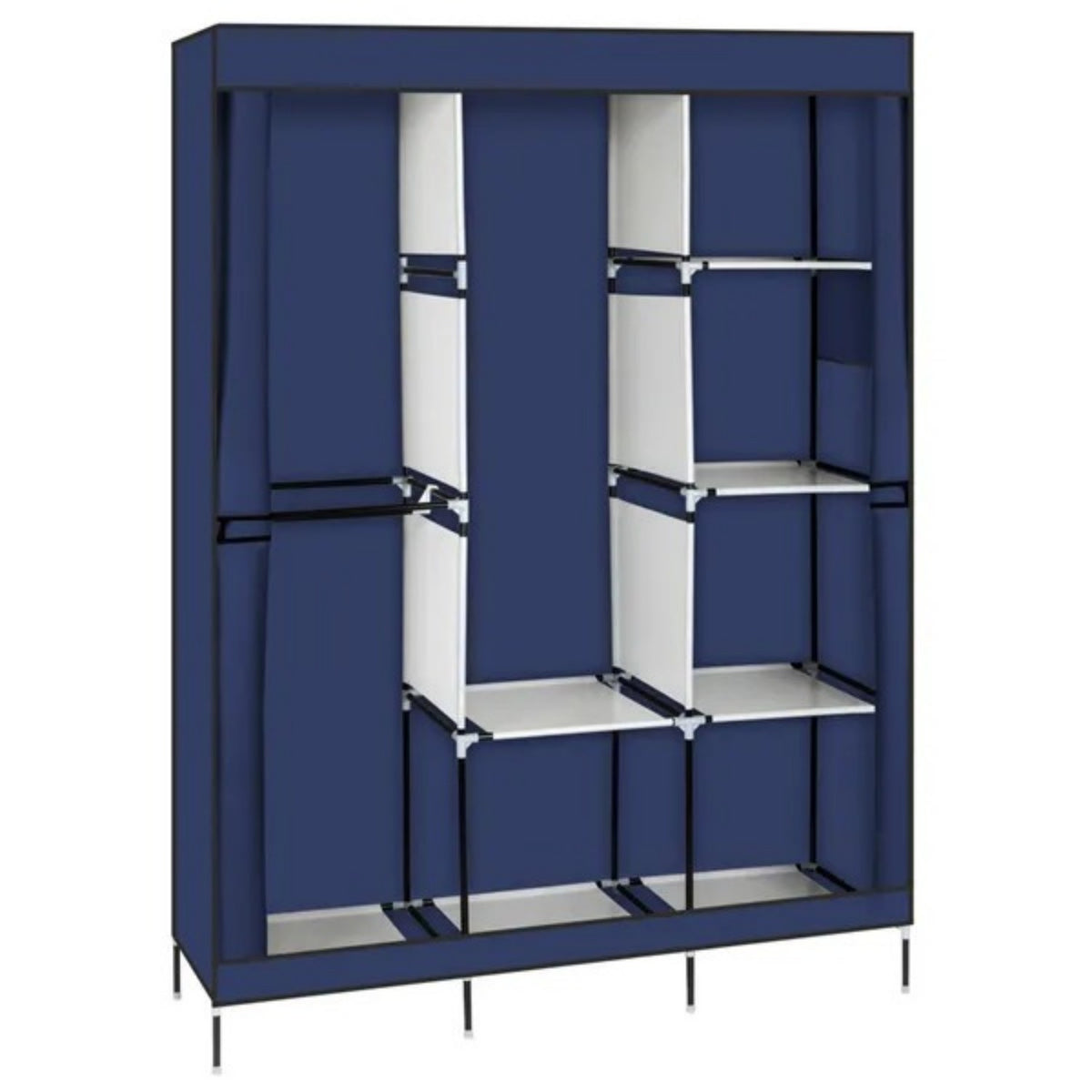 71 Portable Closet Wardrobe Clothes Rack Storage Organizer With Shelf Navy RT - view 5