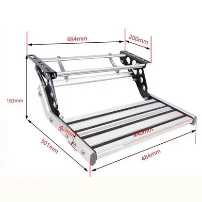 Manual Single Layer RV Step - Anti-slip Pedals With Enhanced Aluminum Alloy, Anodized, Strong Spring Elasticity - view 5