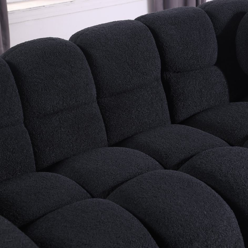 87.4 Length,35.83inch Deepth,human Body Structure For USA People, Marshmallow Sofa,boucle Sofa,3 Seater, Black BOUCLE - view 6