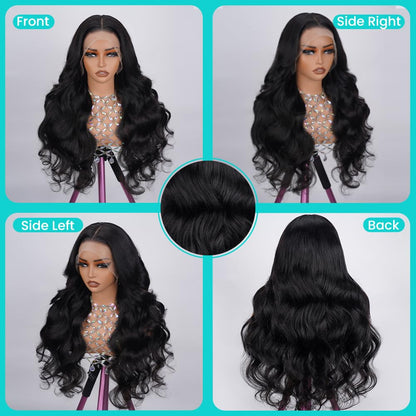 13x4 Lace Front Human Hair Wig Body Wave, Natural Color, Density - view 3