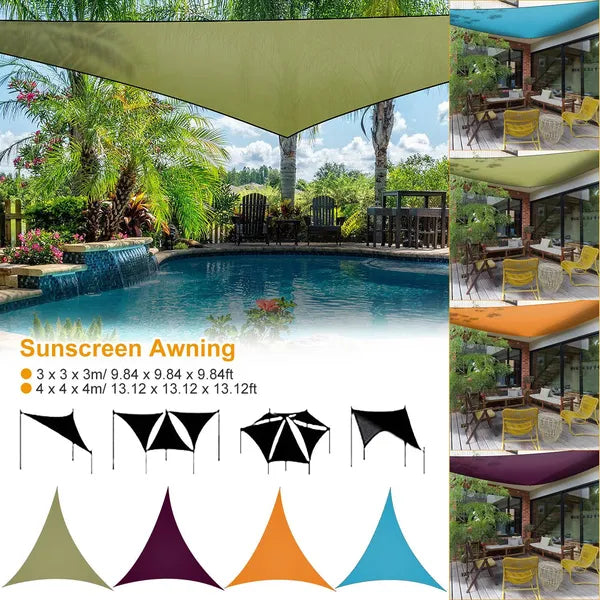 9.84ft Shade Sail Patio Cover Shade Canopy Camping Sail Awning Sail Sunscreen Shelter Triangle Cover - view 4