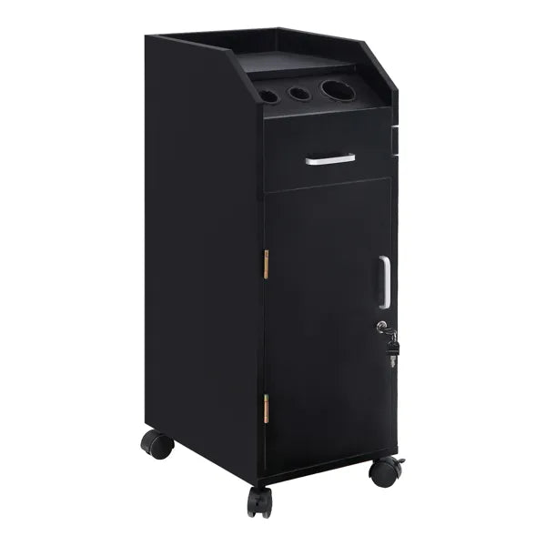 Hair Salon Storage Cart with Wheels & 3 Hair Dryer Holders & 4 Drawers & Lock & 2 Keys - view 10