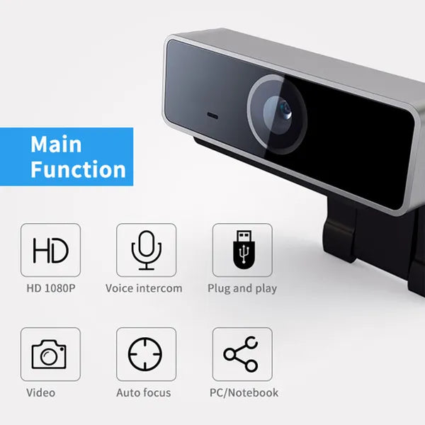 FHD 1080P Webcam USB PC Computer Webcam Auto Focus With Microphone 60-Degree Widescreen Desktop Laptop Webcam Live - view 5