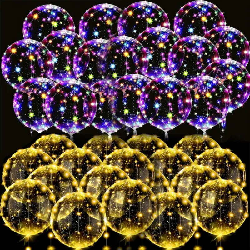 10Pack Light Up Led Balloons With String Lights