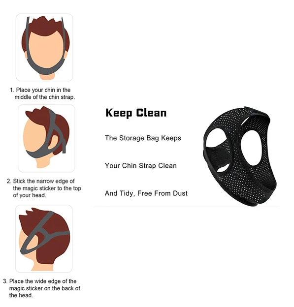 Anti Snoring Chin Strap Sleep Apnea Snore Stop Belt Snoreless Sleep Jaw Solution - view 3