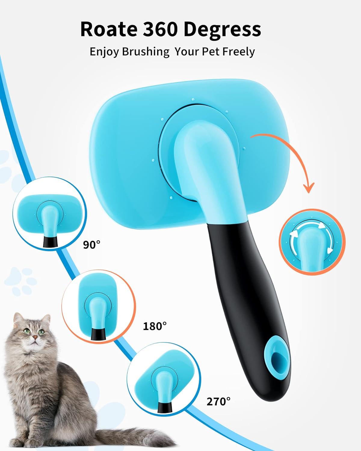 Dog Brush Cat Brush Pet Grooming Brush- Shedding Grooming Tools - view 9
