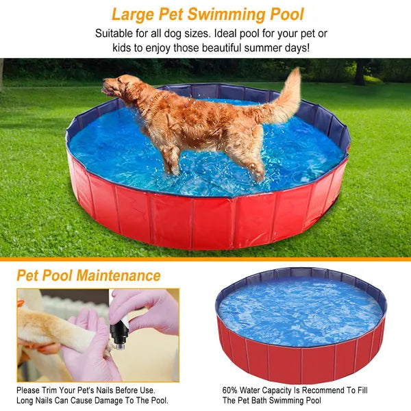 Foldable Pet Swimming Pool PVC Kiddie Baby Dog Swim Pool Bathing Tub Playmat Kids Pools - view 5