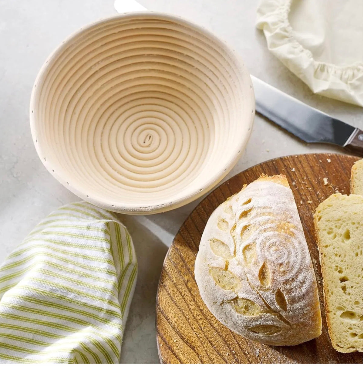Banneton Bread Proofing Basket - 9 Inch Banneton Basket Set Of 2 Sourdough Proofing Basket Round Proofing Bowls - view 2
