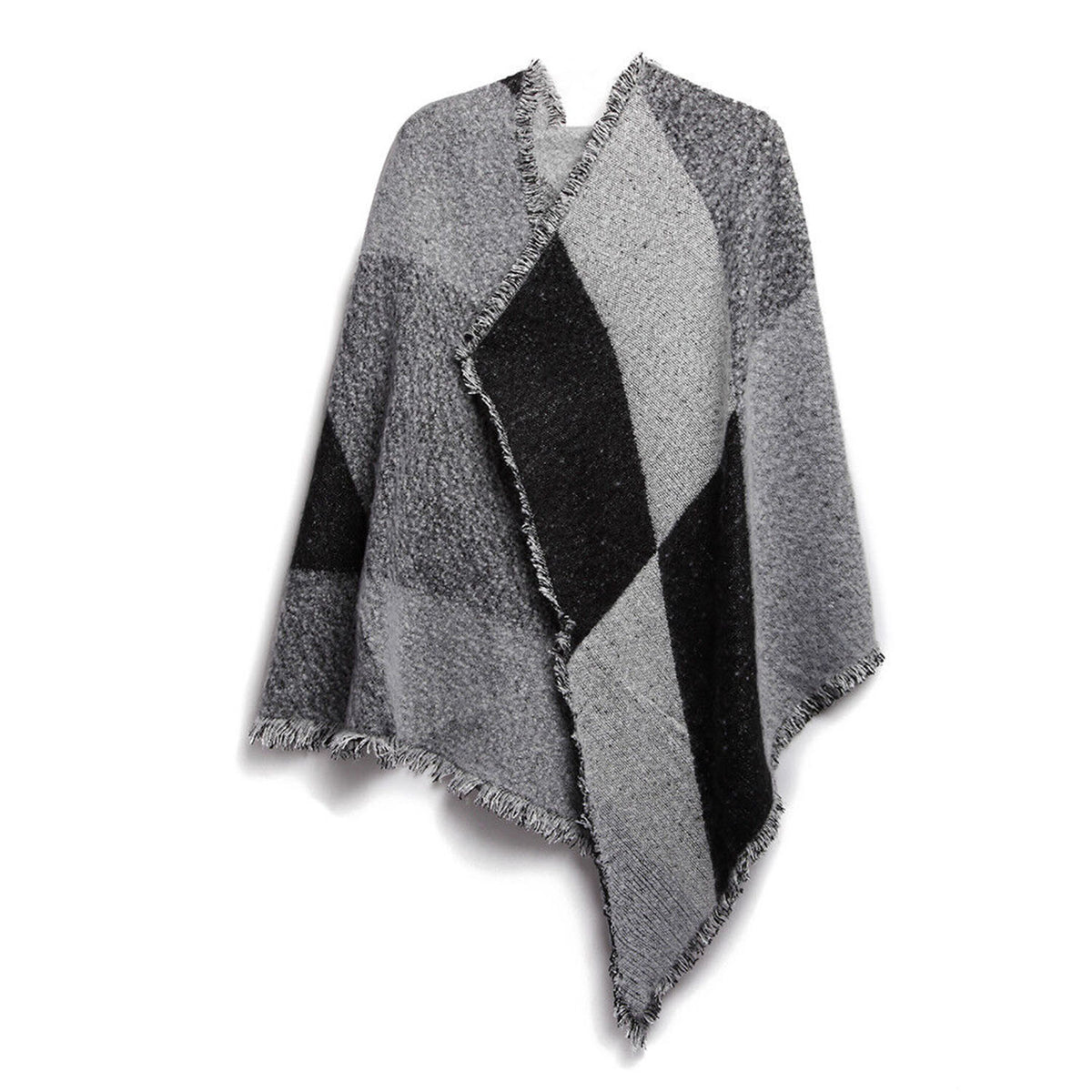 1Pc Women Winter Warm Scarf 74.8x25.6In Long Soft Knitted Shawl Extra Thick Plaid Blanket Wrap Cape - view 3