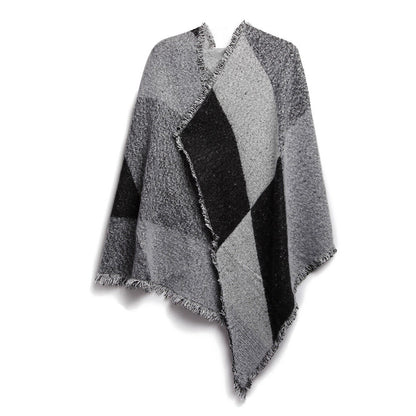 1Pc Women Winter Warm Scarf 74.8x25.6In Long Soft Knitted Shawl Extra Thick Plaid Blanket Wrap Cape - view 3