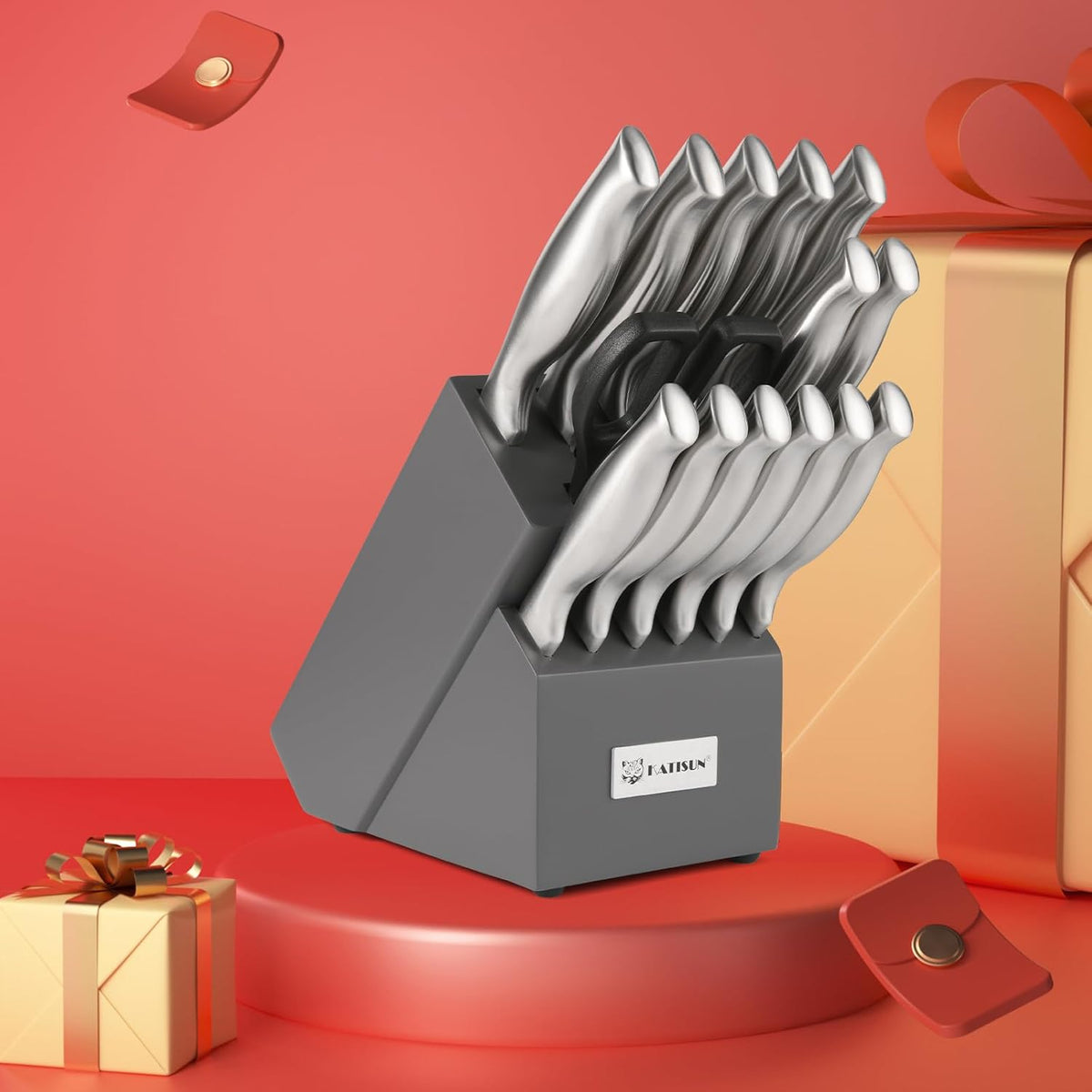Kitchen Knife Set, 15 Pieces Knife Set With Block, Knives Set For Kitchen - view 5
