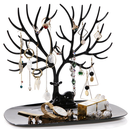 Deer Jewelry Display Stand Earrings Necklace Ring Jewelry Display Tray Jewelr Crystal Handle Antlers Jewelry Display - view 3