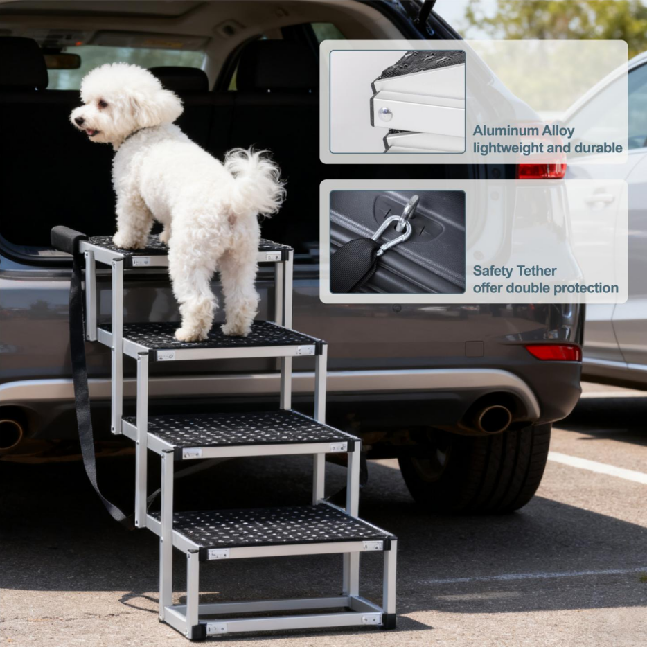 Foldable Dog Ramp For Cars, SUVs, Trucks, Portable Pet Dog Stairs For Large Dogs With Non-Slip Surface & Reinforced - view 7