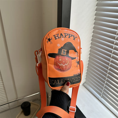 Funny Phone Bag Halloween Dark Crossbody Bag Halloween Pumpkin Printed Cartoon Shoulder Bags Creative Female Handbag - view 2