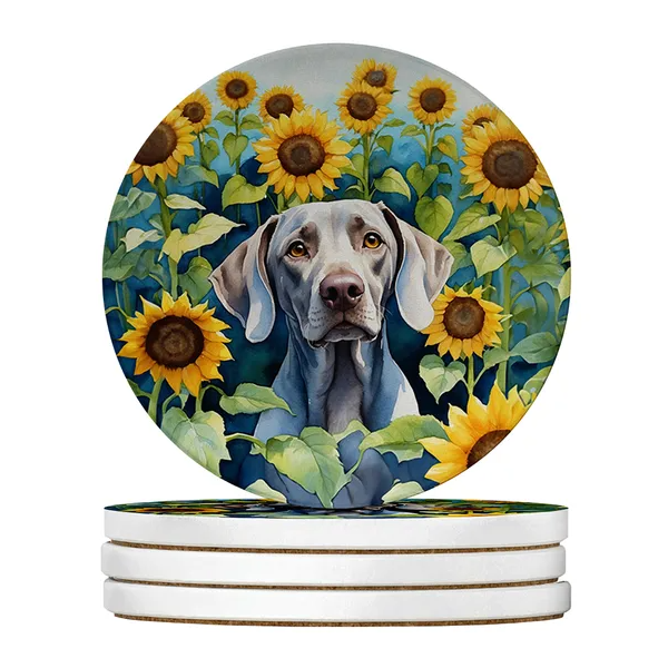 Silky Terrier Spring Path Large Sandstone Coasters Pack Of 4 Absorbent Round Coasters Decor Gifts For Men Or Women - view 8